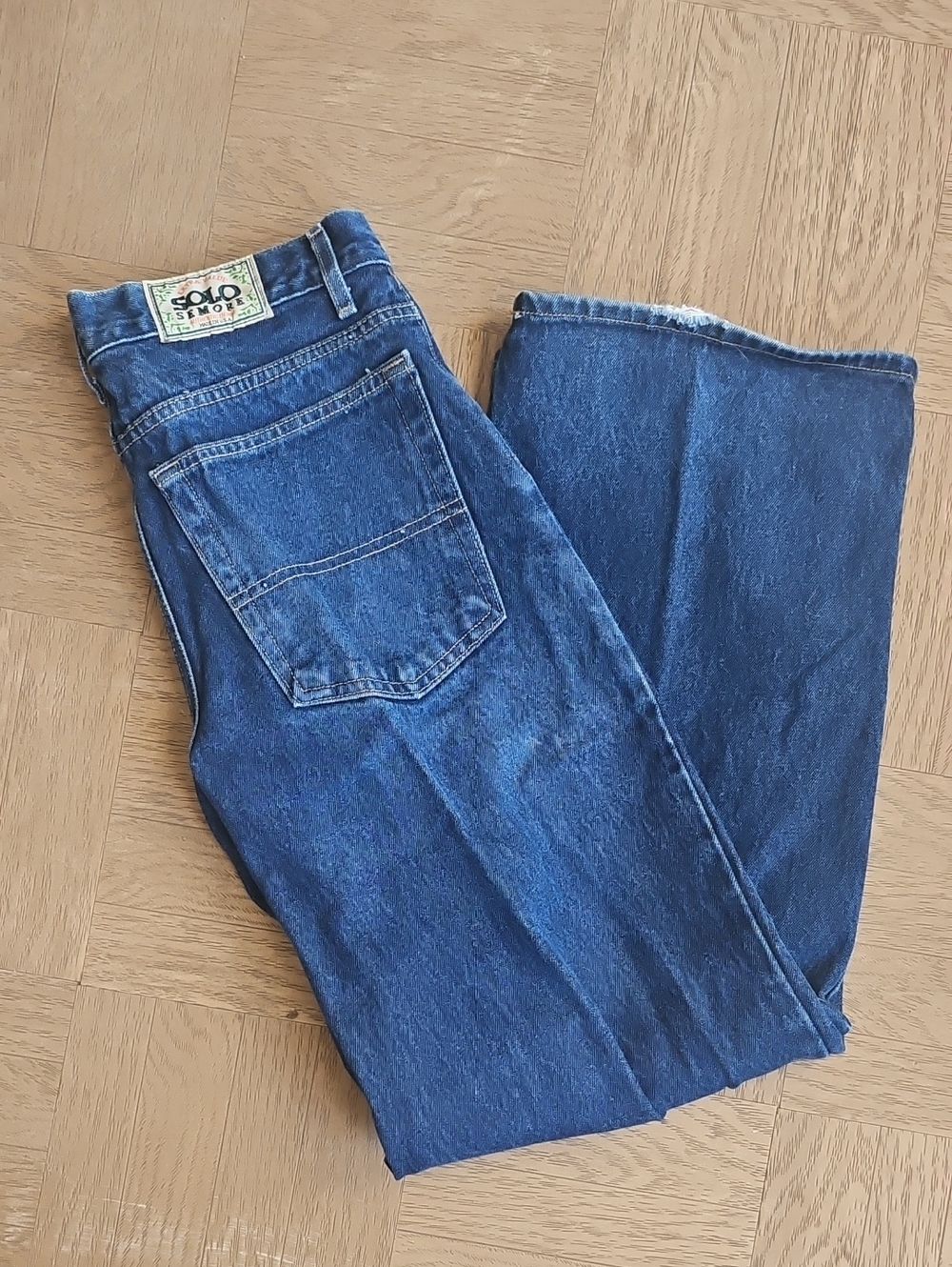 Solo Semore Men's Dark Blue Straight-Leg Denim Jeans 32
